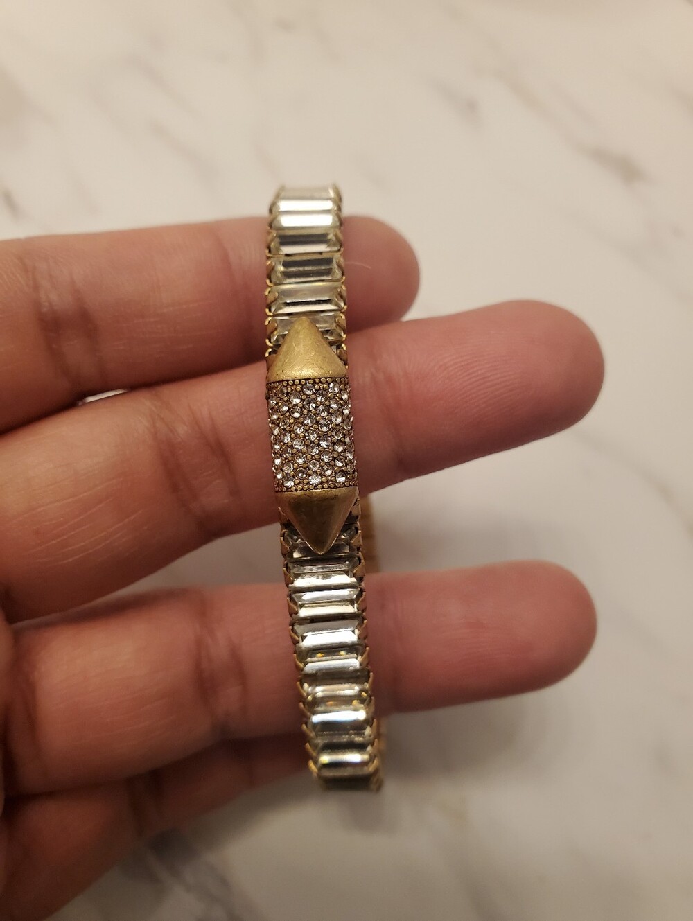 Stella & Dot Baguette Blitz Renegade Stretch Bracelet Gold